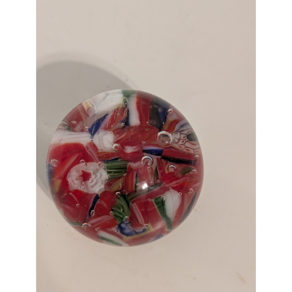 Vintage Blown Art Glass Paperweight Millefior, Colorful‎